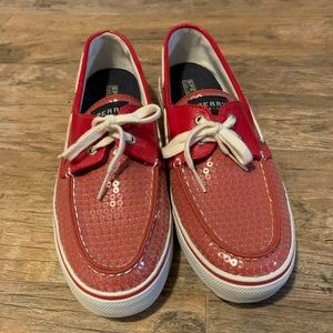 Red Sequin Sperrys